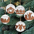 Nativity Music Sheet Christmas Ornaments - Festive Hanging Decorations for Tree