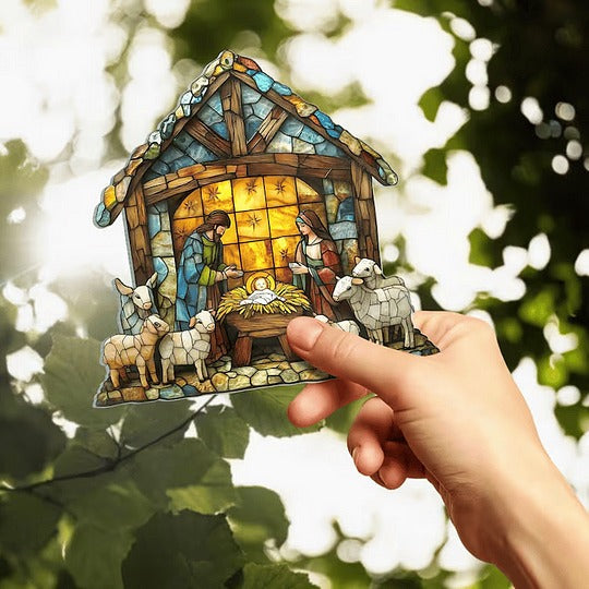Nativity Scene Suncatcher - Christmas Window Decoration for Home