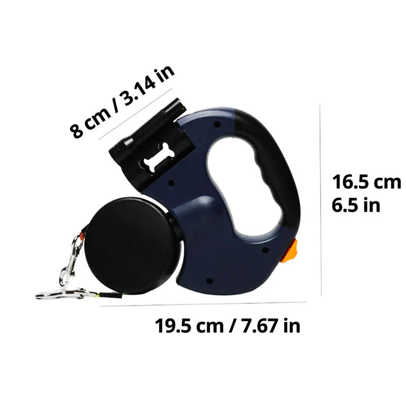 Dual Dog Leash with Flashlight & Waste Bag | Vet-Approved Pet Essential for Comfort, Safety & Wellbeing