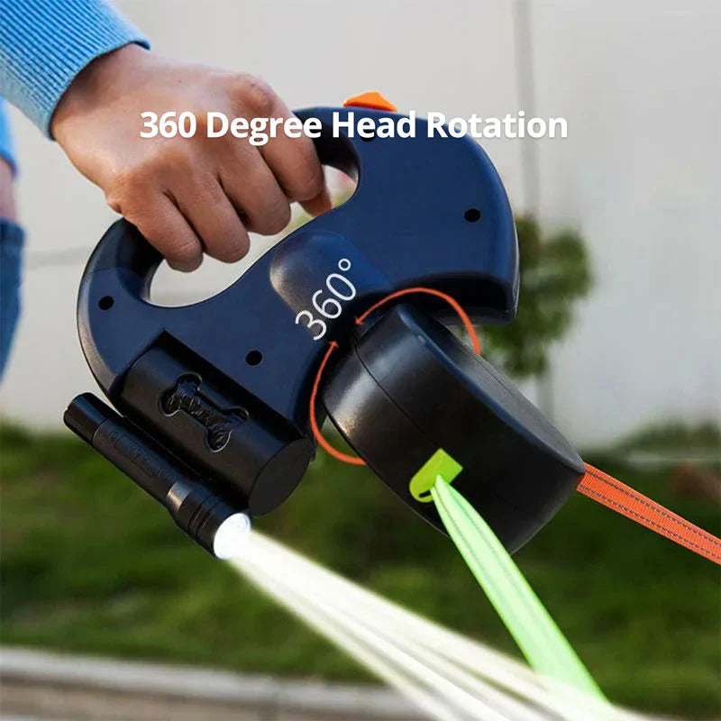 Dual Dog Leash with Flashlight & Waste Bag | Vet-Approved Pet Essential for Comfort, Safety & Wellbeing