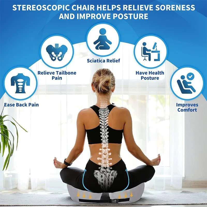Adjustable Memory Foam Sit Bone Relief Seat Cushion | Clinically Designed for Targeted Pain Relief & Faster Daily Recovery