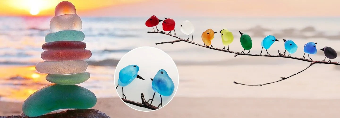 Sea Glass Birds Decor Coastal Love Notes | Compact, Stylish & Incredibly Useful — An Everyday Home Must-Have