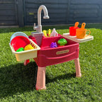Children's Play Kitchen with Flowing Water Feature | Kids Pretend Kitchen Set for Role Play