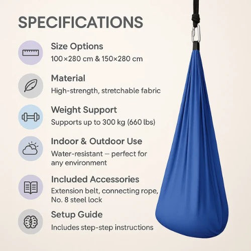 Sensory Autism Therapy Swing Indoor and Outdoor Hammock | Premium Outdoor Essential for Garden Lovers — Built to Last Outdoors