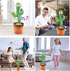 Sound-Reacting Dancing Cactus Toy | Musical Plush Cactus That Dances to Sound & Music