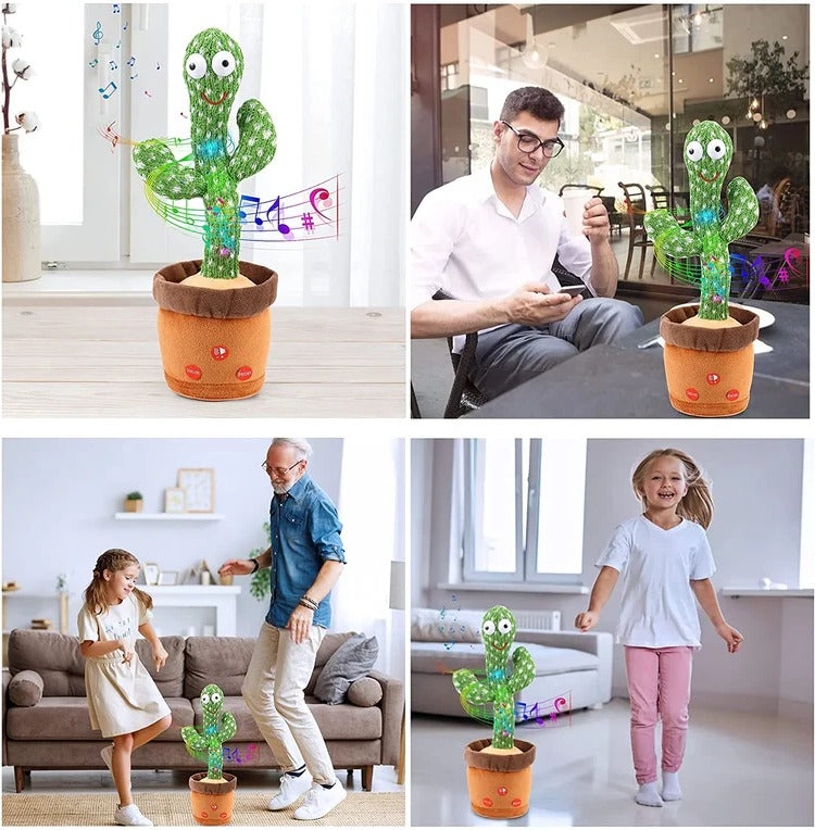 Sound-Reacting Dancing Cactus Toy | Musical Plush Cactus That Dances to Sound & Music