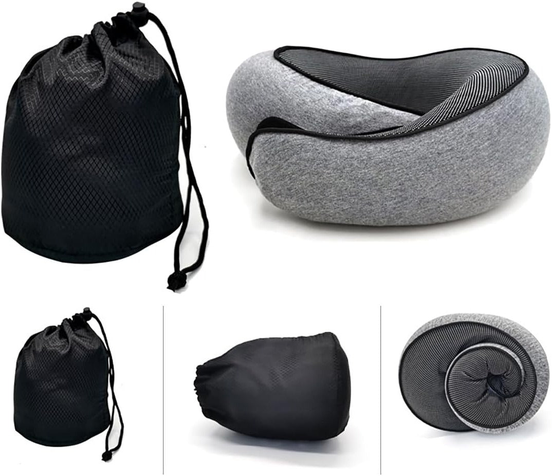 Snail Style Memory Foam Travel Curved Neck Pillow — U-shaped, Portable, Adjustable Support Neck Brace Pillow | Targeted Therapy for Faster Recovery, Less Pain & Better Quality of Life