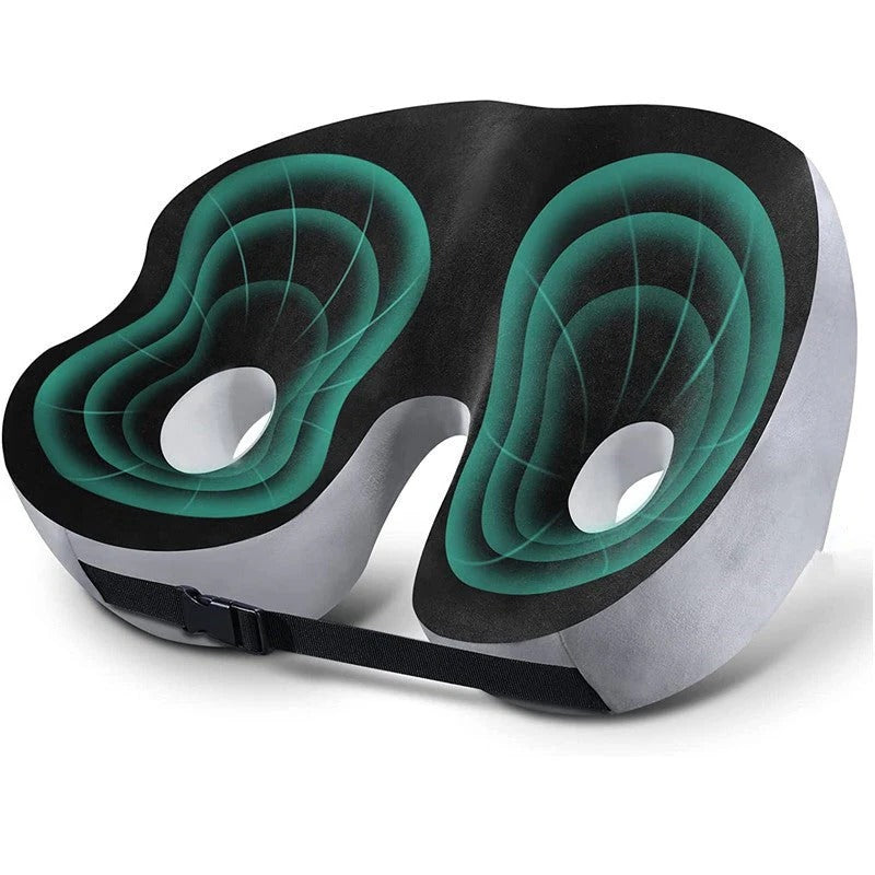 Adjustable Memory Foam Sit Bone Relief Seat Cushion | Clinically Designed for Targeted Pain Relief & Faster Daily Recovery