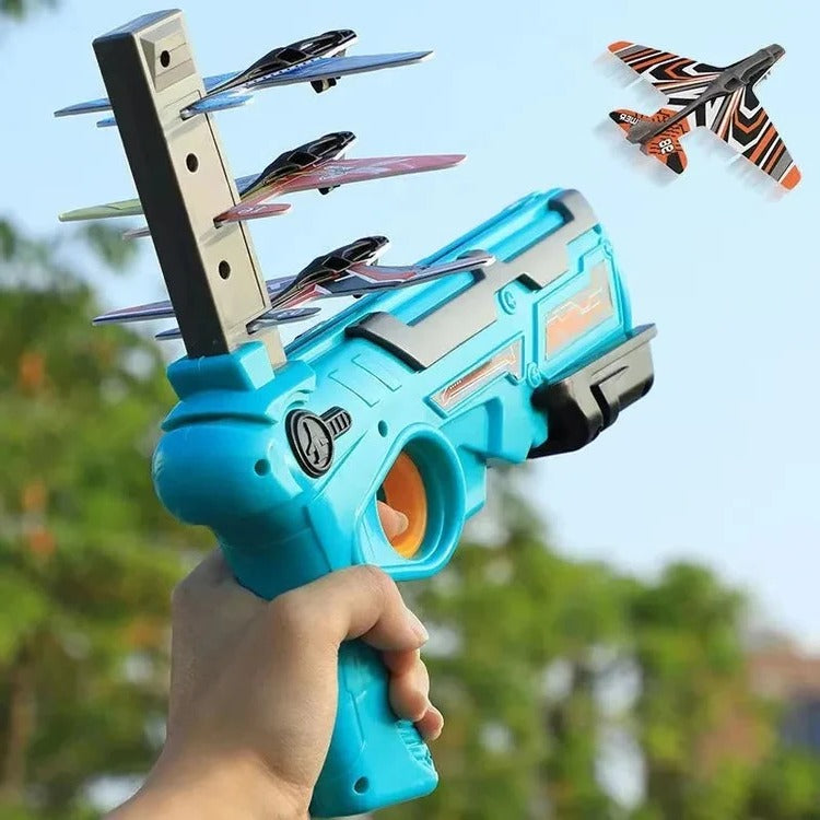 SkyGlider Aircraft Launcher Toy | Foam Plane Launcher Set for Kids Outdoor Play
