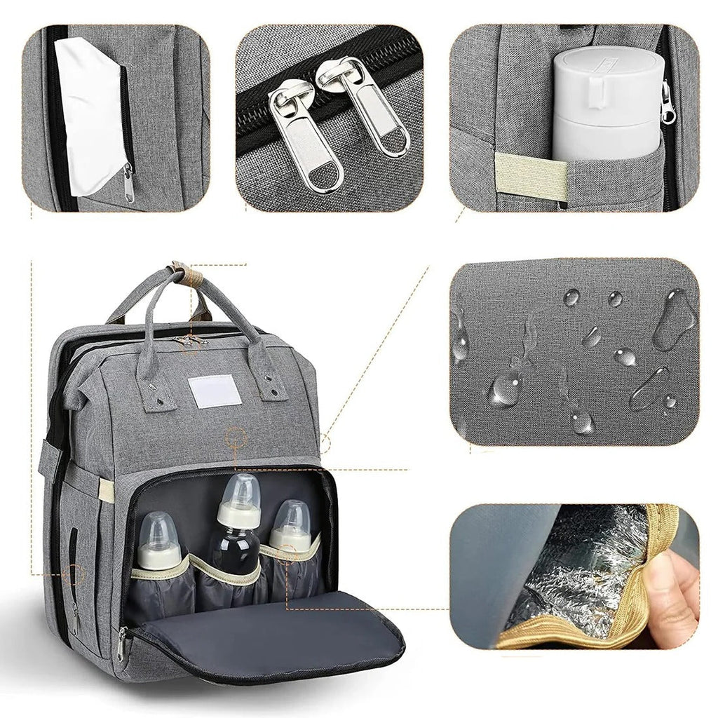 Baby Essentials Parent Backpack | Large Nappy Changing Bag with Multiple Compartments