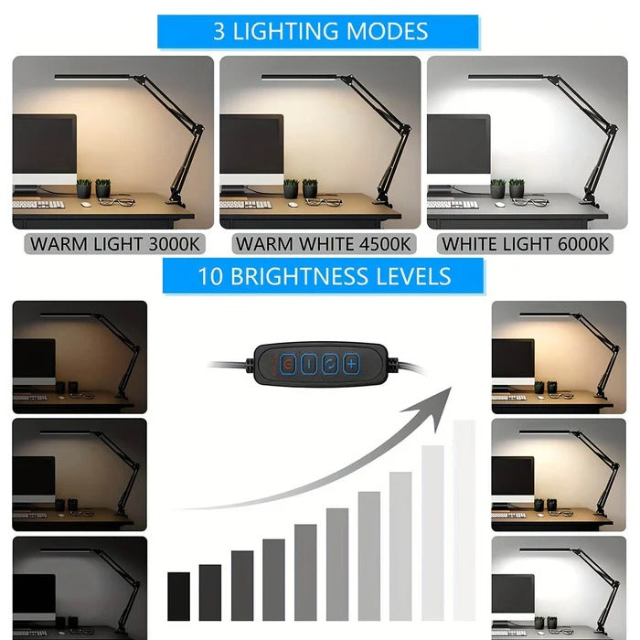LED Desk Lamp with Clamp | Durable, Reliable & Designed for Both Home DIY & Professional Use