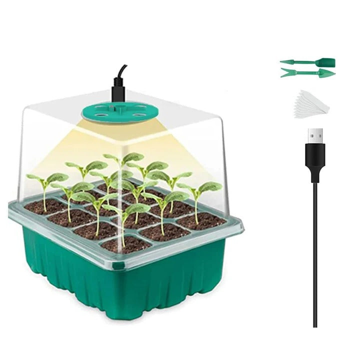 Household New Nursery Pot With Lamp — Plant Seed Starter Tray with Grow Light | Built for British Weather — Durable, Attractive Outdoor Design