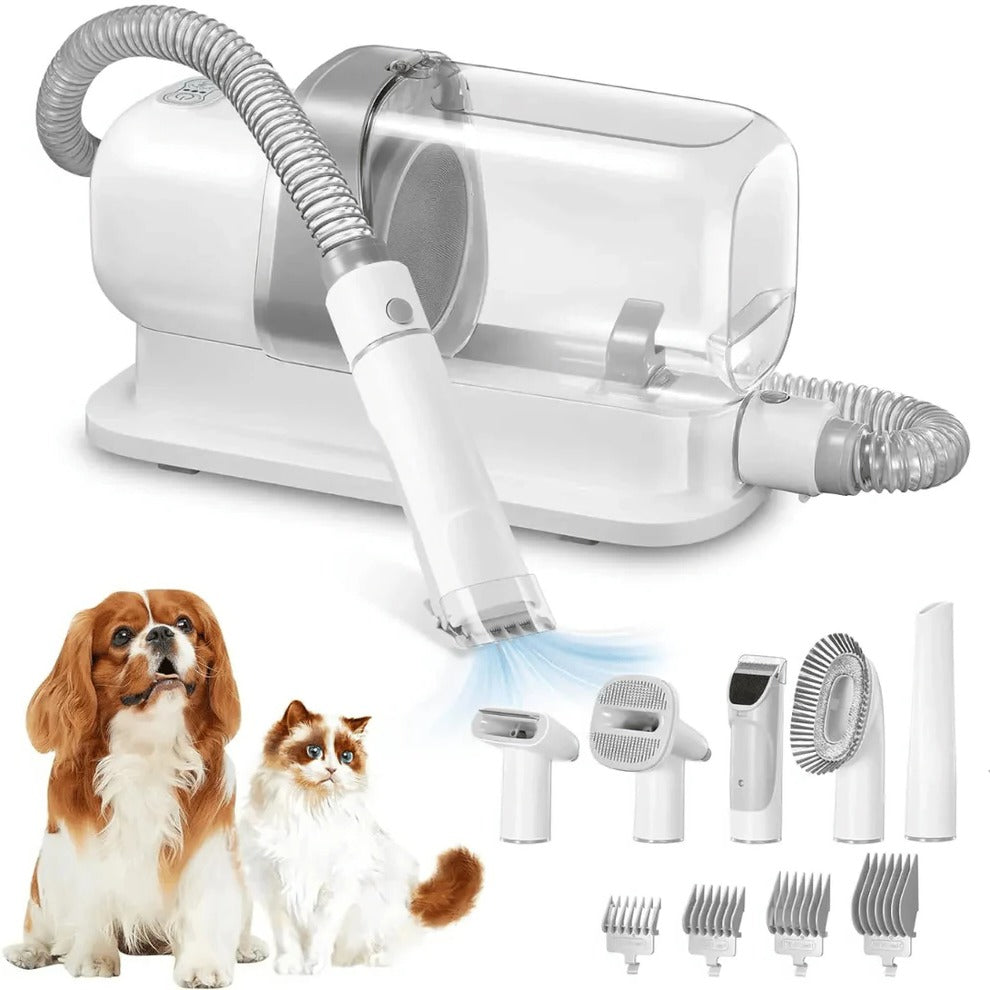 Low-Noise Dog Grooming Vacuum with Full Pet Hair Clippers & Brush Kit | Large 77.7oz Capacity | Durable Pet Accessory Built for Active, Playful, Energetic Pets