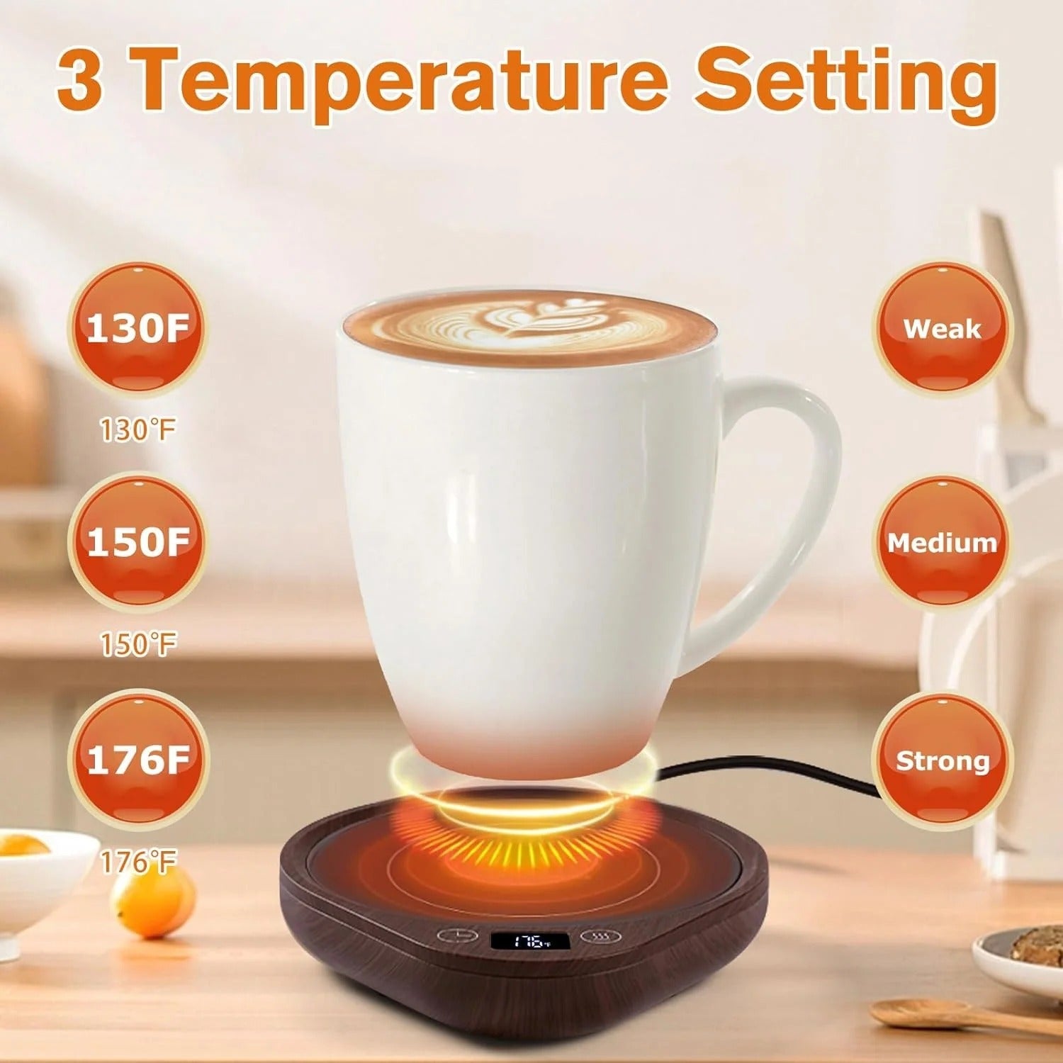 Coffee Mug Warmer Set | Effortlessly Functional Home Essential for Clean, Organised Living