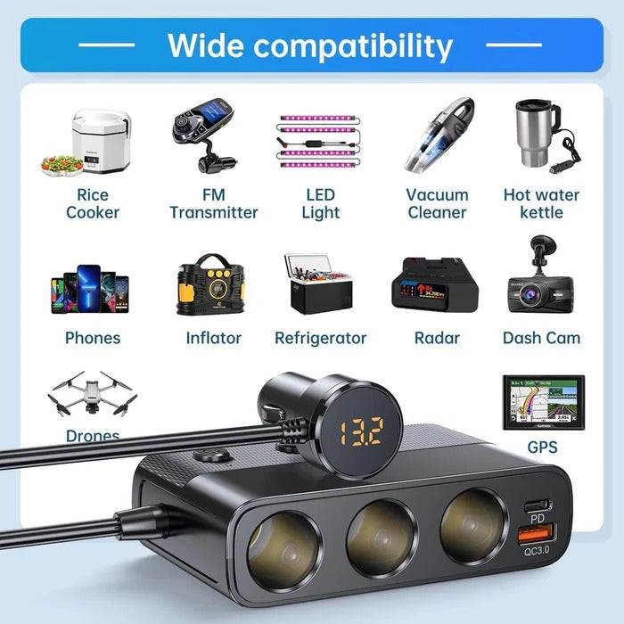 7-in-1 Car Cigarette Lighter Adapter | The Smart Choice for Quality, Reliability & Long-Lasting Performance