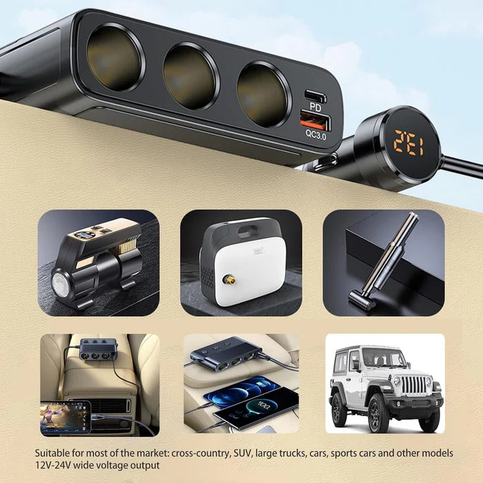 7-in-1 Car Cigarette Lighter Adapter | The Smart Choice for Quality, Reliability & Long-Lasting Performance