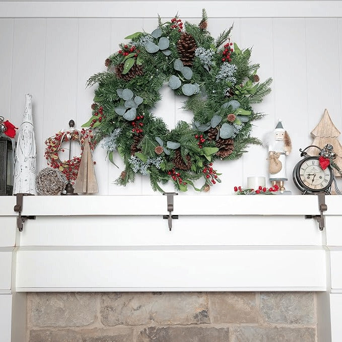 Garland Christmas Stocking Holders for Mantle | Bring the Magic of the Season into Your Home with This Beautiful Piece
