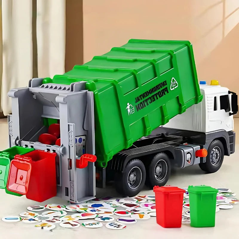 Interactive Garbage Truck Kids Toy | Realistic Moving Parts Toy Truck for Children