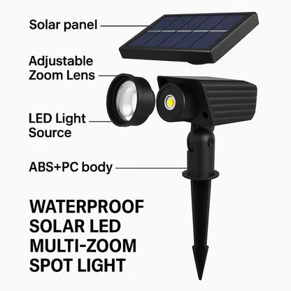Solar LED Multi-Zoom Spot Light | Easy-Care Garden Essential That Transforms Any Outdoor Space
