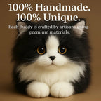 Lifelike Black & White Plush Cat | Realistic Stuffed Animal Toy for Children & Cat Lovers