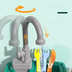 Children's Play Kitchen with Flowing Water Feature | Kids Pretend Kitchen Set for Role Play