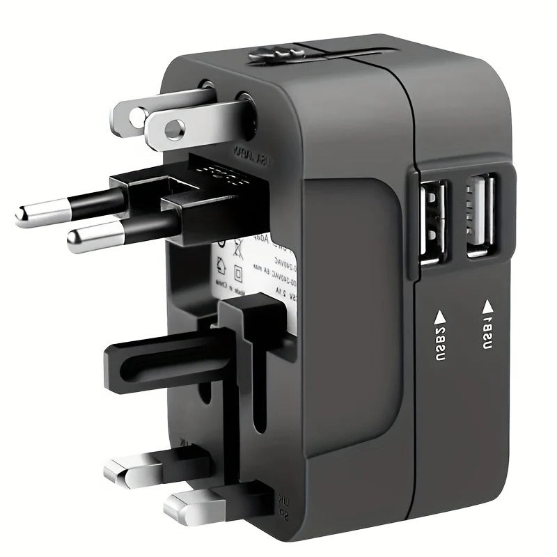Worldwide Travel Adapter with Dual USB Charging Ports | Premium Quality, Thoughtful Design — Built for Real Everyday Life
