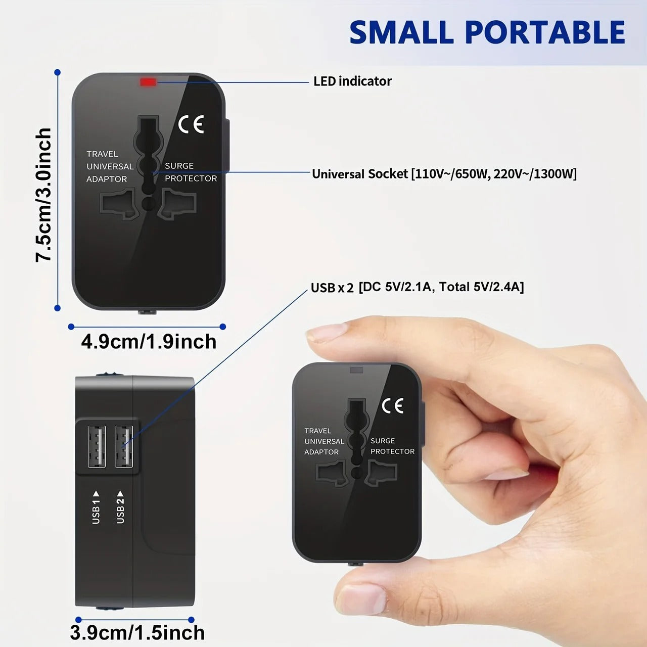 Worldwide Travel Adapter with Dual USB Charging Ports | Premium Quality, Thoughtful Design — Built for Real Everyday Life