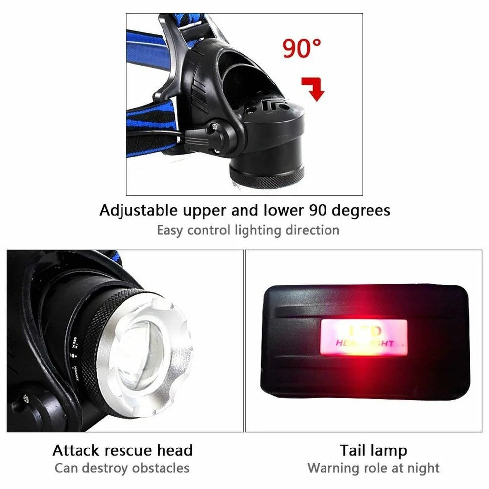 990000LM Rechargeable LED Headlamp | Built for Adventure — Durable, Reliable & Ready for Anything Outside