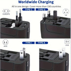 Worldwide Travel Adapter with Dual USB Charging Ports | Premium Quality, Thoughtful Design — Built for Real Everyday Life