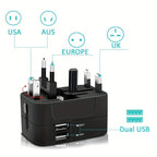 Worldwide Travel Adapter with Dual USB Charging Ports | Premium Quality, Thoughtful Design — Built for Real Everyday Life