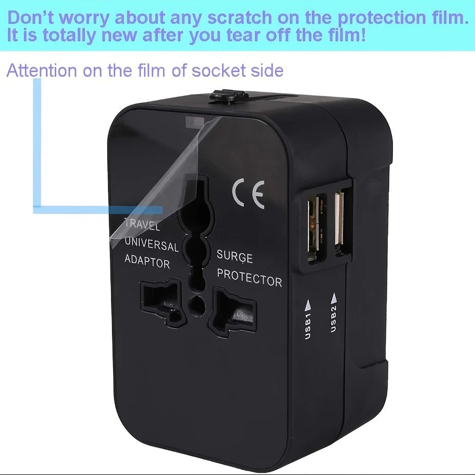 Worldwide Travel Adapter with Dual USB Charging Ports | Premium Quality, Thoughtful Design — Built for Real Everyday Life