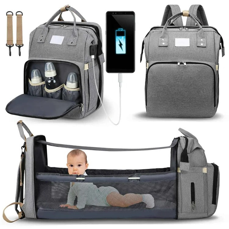 Baby Essentials Parent Backpack | Large Nappy Changing Bag with Multiple Compartments