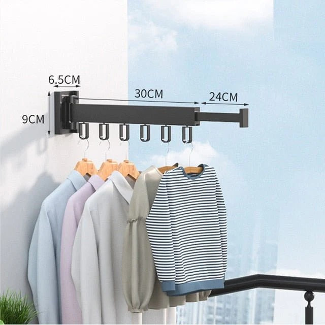 Retractable Cloth Drying Rack, Folding Clothes Hanger, Wall Mount | Stylish Home Essential That Transforms & Elevates Your Living Space