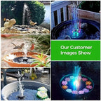 Solar Fountain with 60 LED Lights | Make Your Garden Beautiful, Functional & the Envy of the Neighbourhood