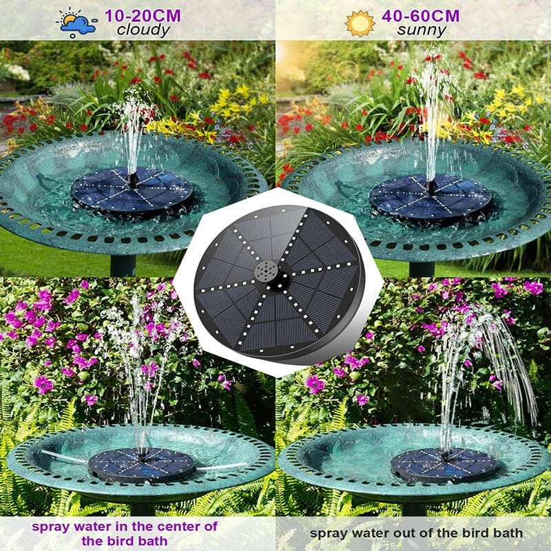 Solar Fountain with 60 LED Lights | Make Your Garden Beautiful, Functional & the Envy of the Neighbourhood
