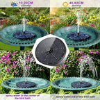 Solar Fountain with 60 LED Lights | Make Your Garden Beautiful, Functional & the Envy of the Neighbourhood