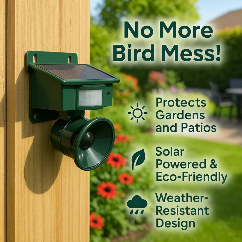 Motion Sensor Bird Deterrent for Crows: Ideal Pigeon Repeller with Sound Scarer | Reliable Security You Can Trust — Smart Protection for Home & Family