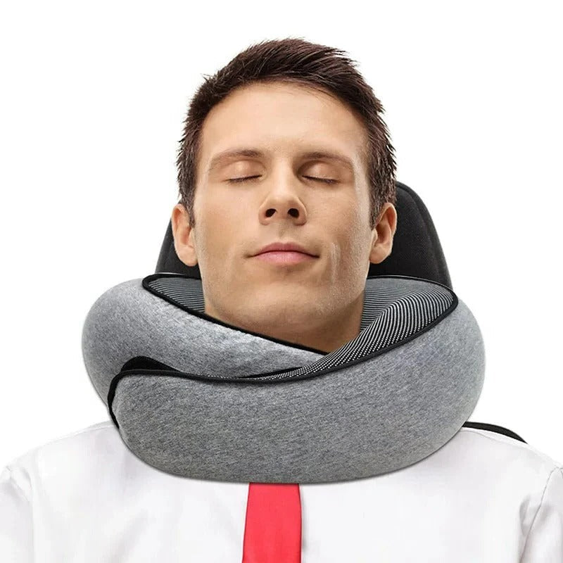 Snail Style Memory Foam Travel Curved Neck Pillow — U-shaped, Portable, Adjustable Support Neck Brace Pillow | Targeted Therapy for Faster Recovery, Less Pain & Better Quality of Life