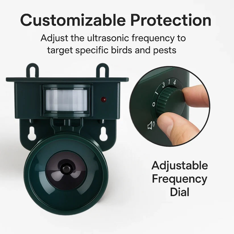 Motion Sensor Bird Deterrent for Crows: Ideal Pigeon Repeller with Sound Scarer | Reliable Security You Can Trust — Smart Protection for Home & Family