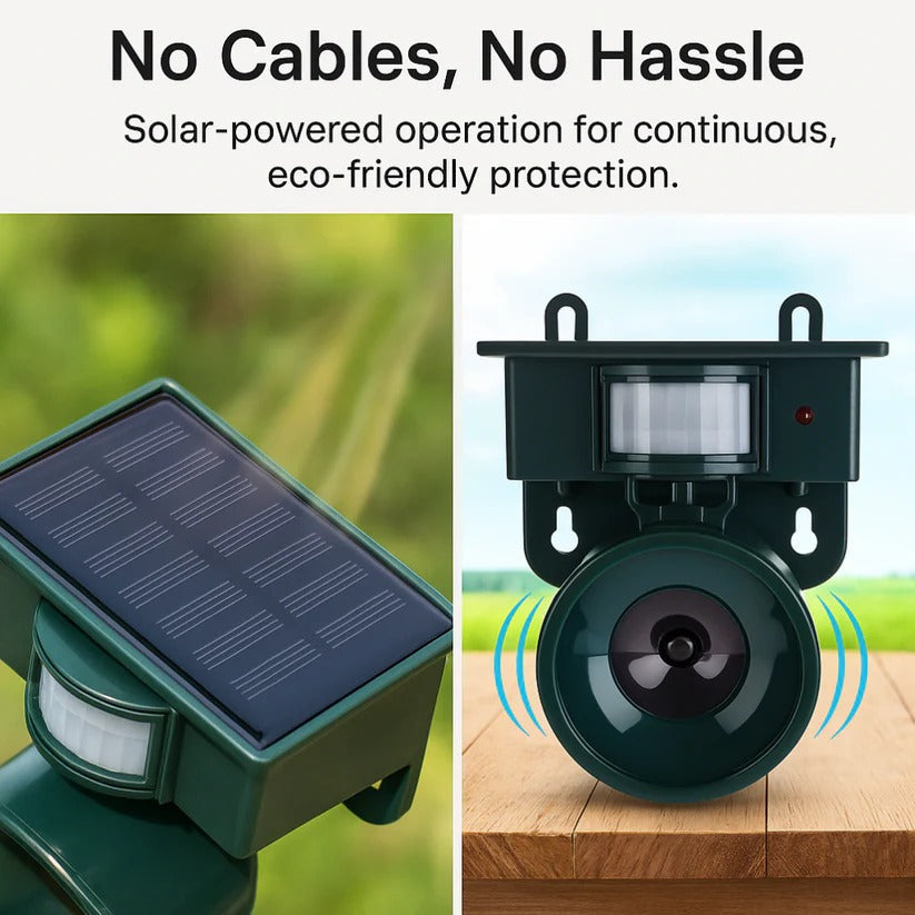 Motion Sensor Bird Deterrent for Crows: Ideal Pigeon Repeller with Sound Scarer | Reliable Security You Can Trust — Smart Protection for Home & Family