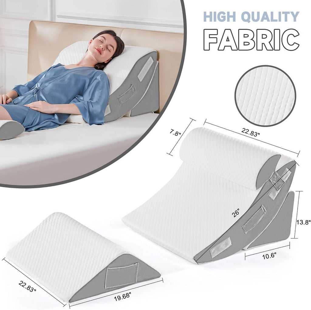 4Pcs Orthopedic Bed Wedge Pillow Set | Clinically Designed for Targeted Pain Relief & Faster Daily Recovery