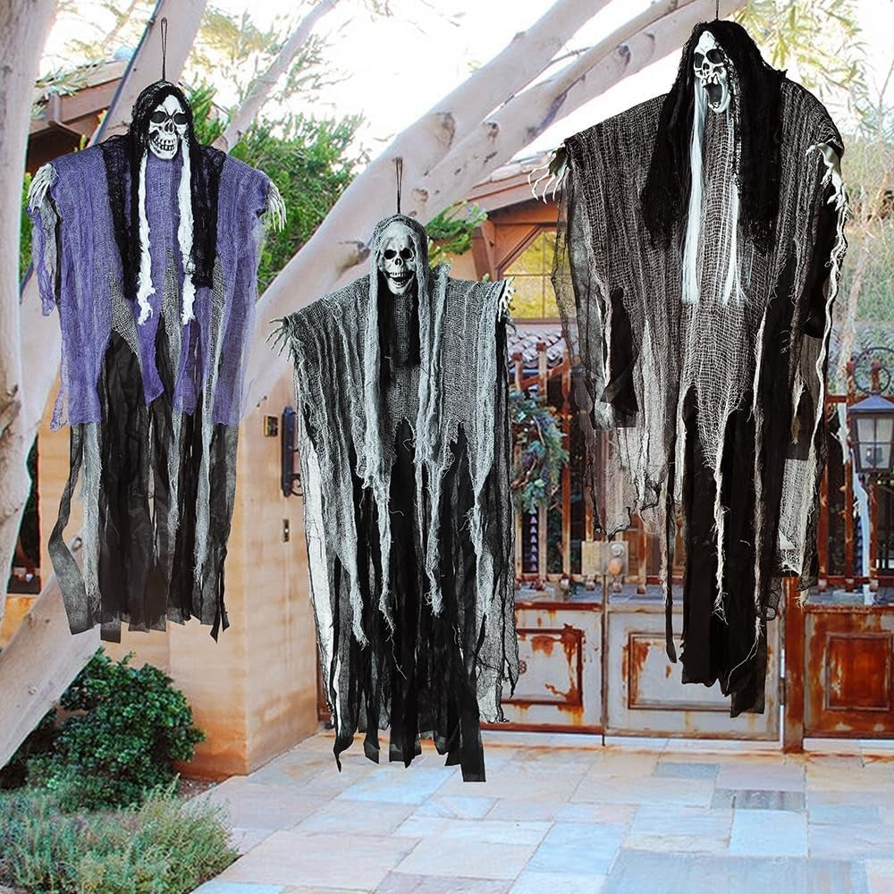 Scary Realistic Halloween Hanging Decorations Outdoor And Indoor — Set Of Three | Festive, Charming & Built to Create Magical, Lasting Seasonal Memories