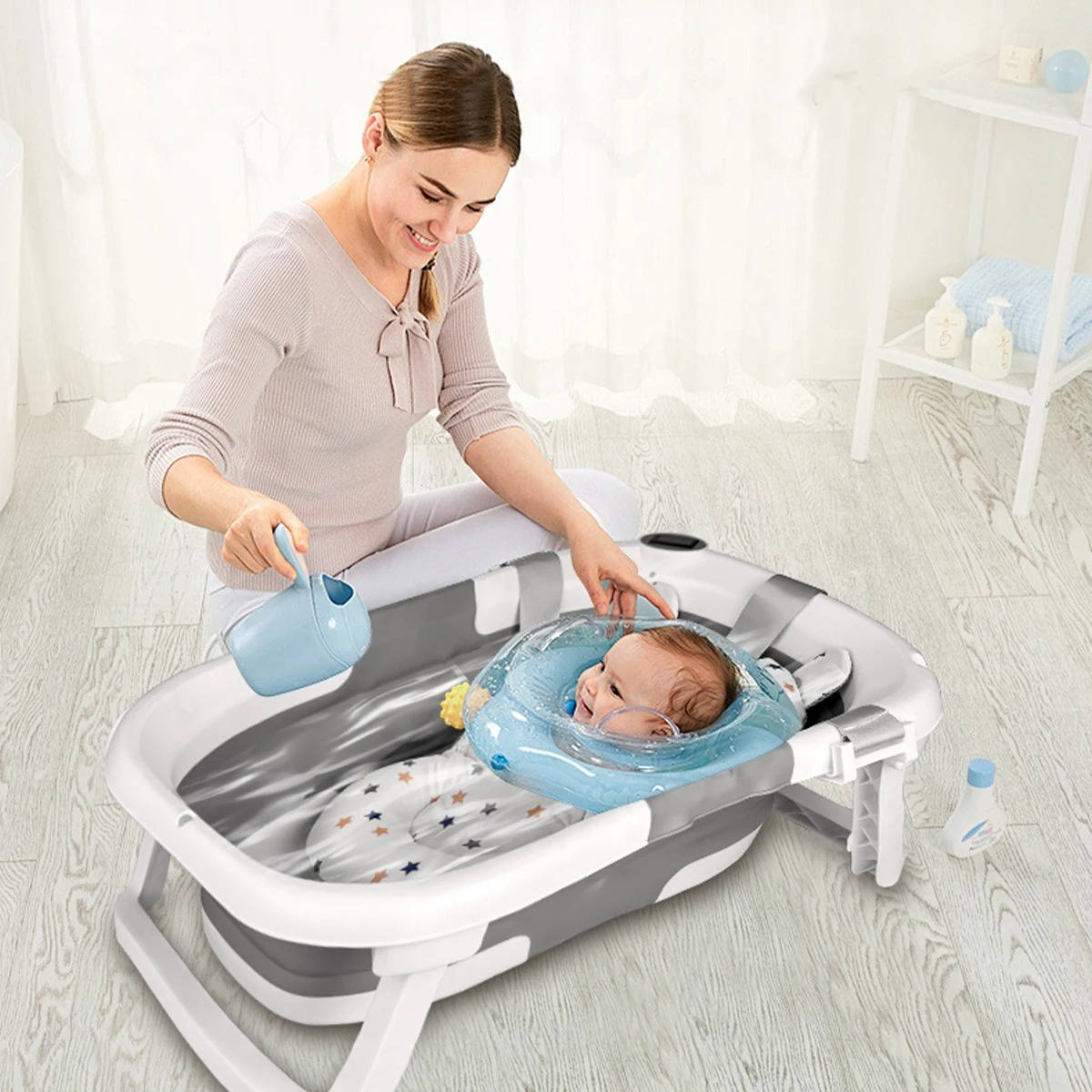 Foldable Newborn Bathing Tub | Thoughtfully Designed for Newborns, Infants & Growing Toddlers