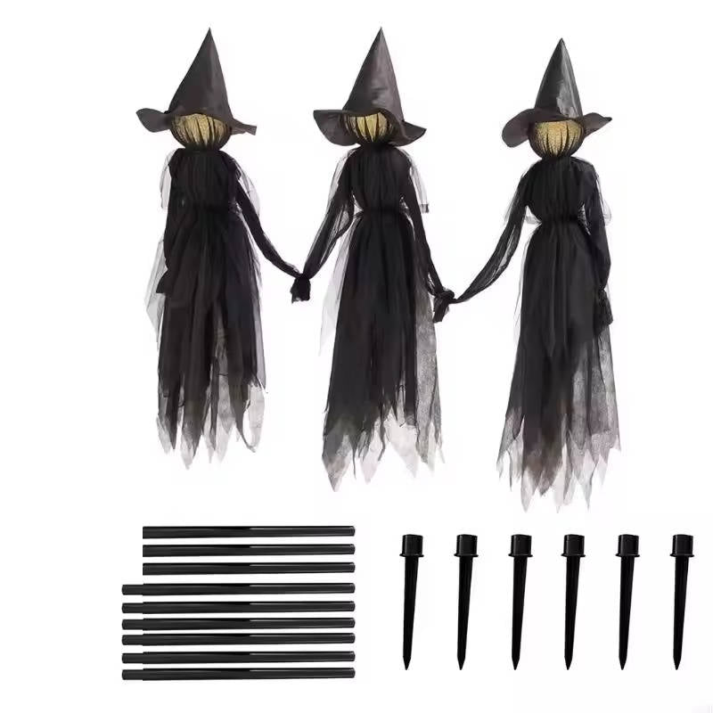 3PCS Indoor And Outdoor Halloween Decorations — Sound Activated Hand Holding Witch | The Perfect Seasonal Touch for Your Home — or as a Thoughtful Gift
