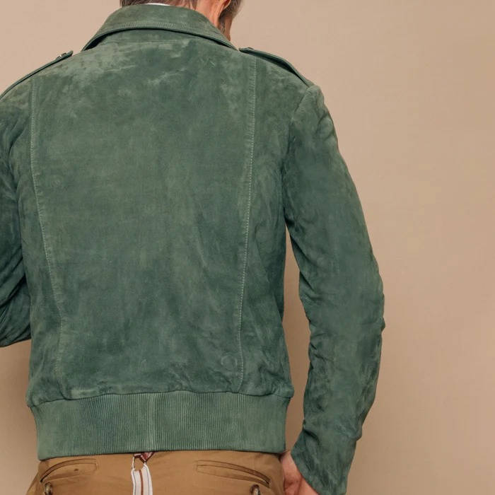 Men's Retro Suede Jacket with Lapel & Zipper Pockets | Vintage Style Overshirt for Men