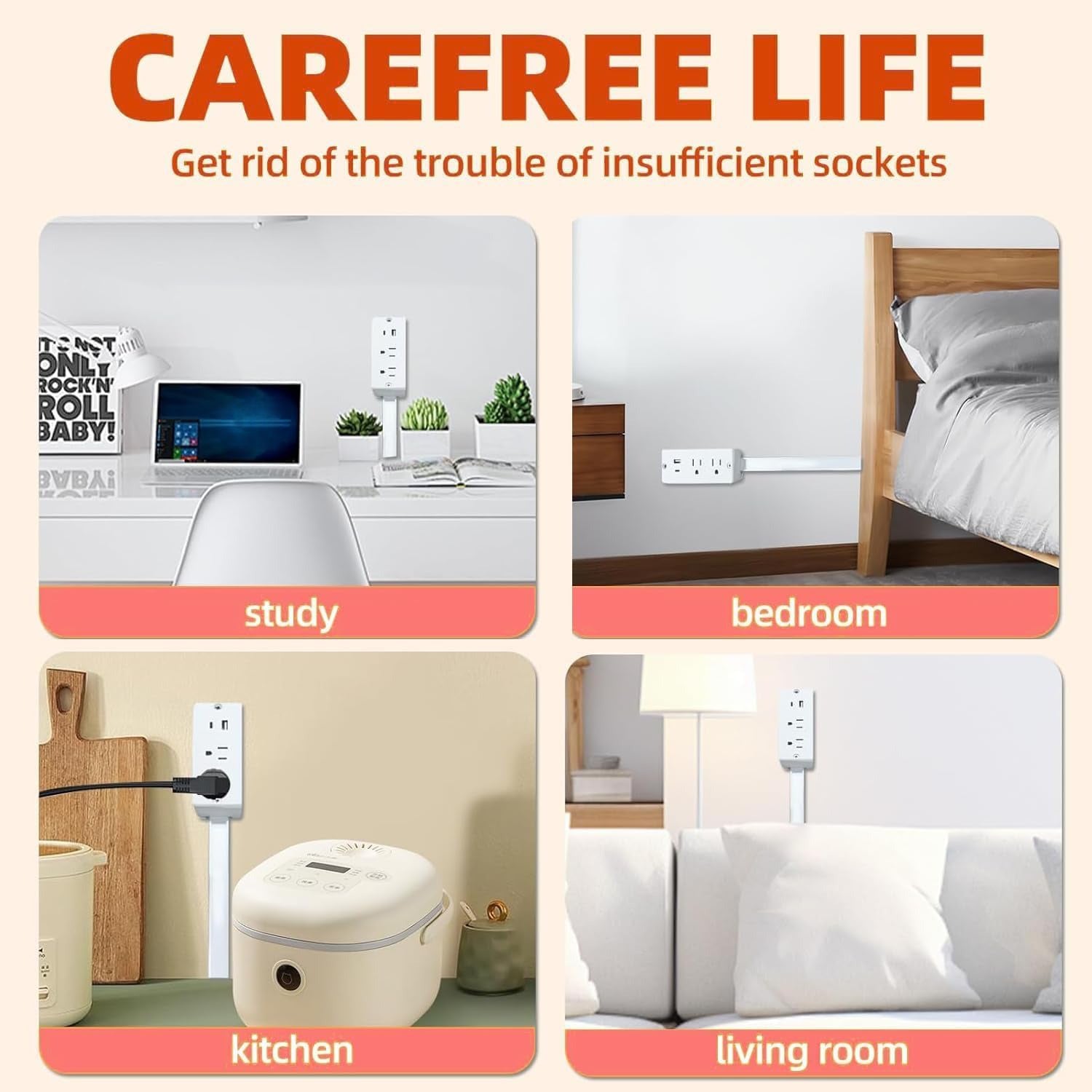Plug in Extender Outlet with Rotating Arm | Style and Practicality Finally Together — The Modern Home Essential
