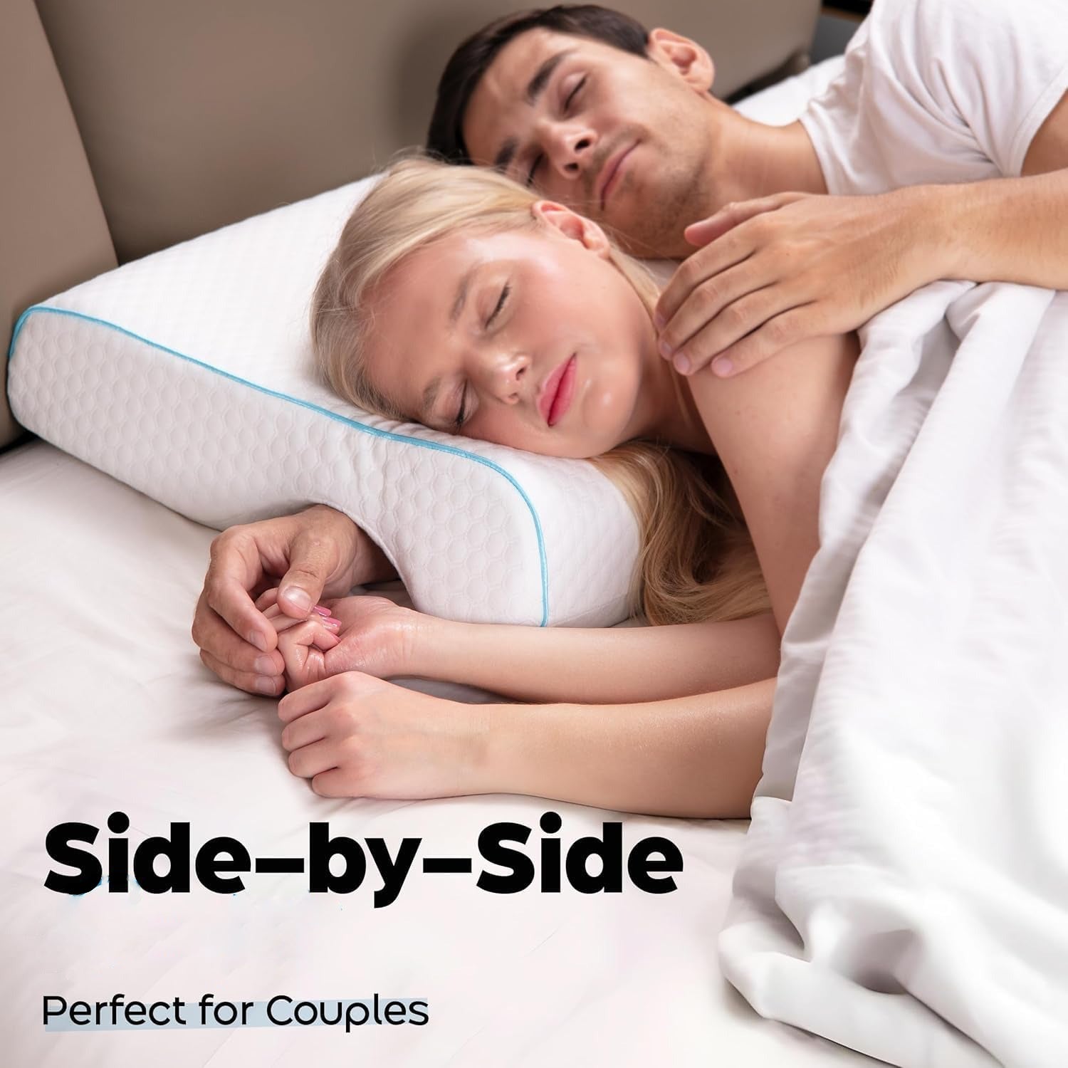 Orthopedic Couple Pillow With Arm-Tunnel For Cuddling | Clinically Designed for Targeted Pain Relief & Faster Daily Recovery