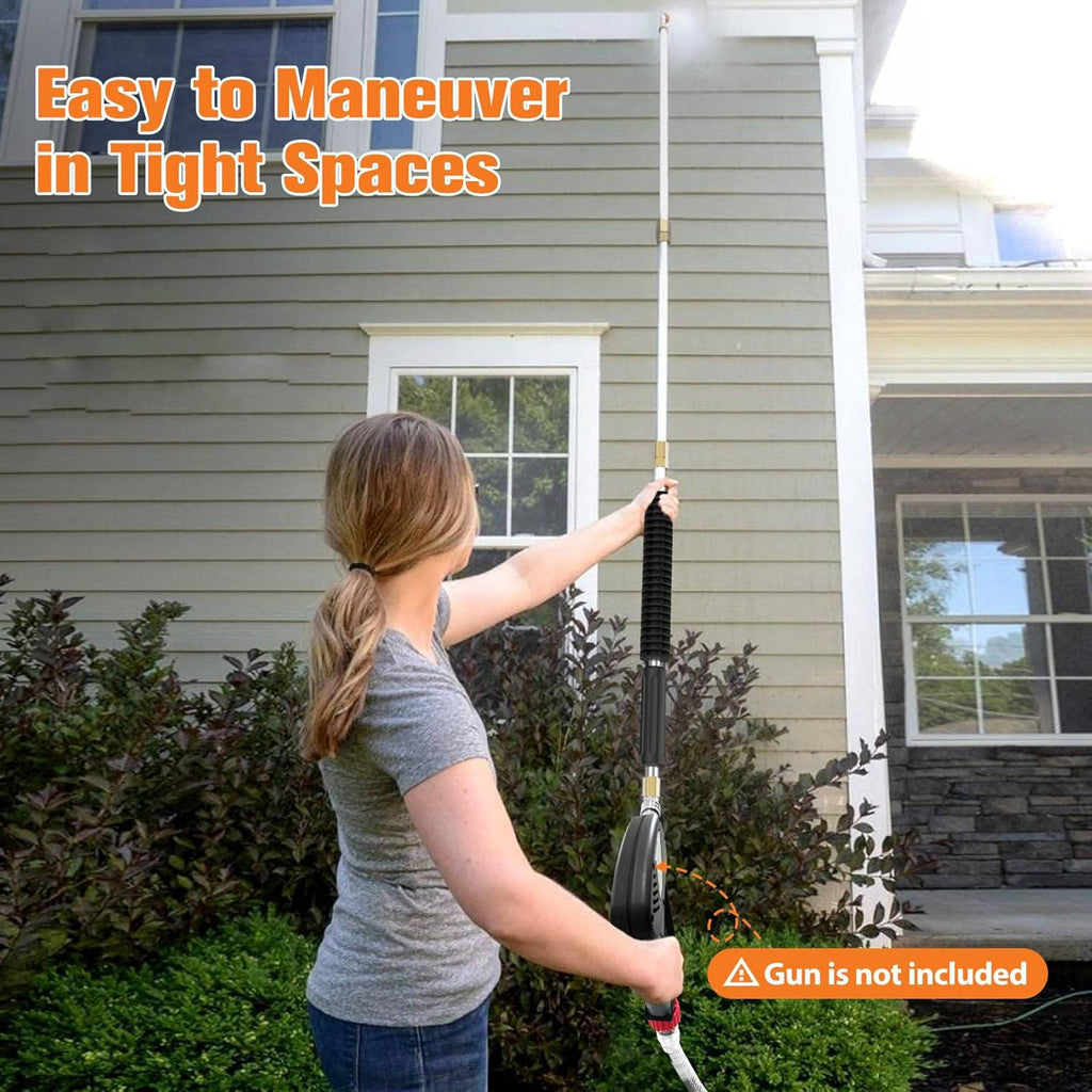 4000 PSI Telescoping High Pressure Power Washer Extension Wands For Gutter & Roof Drainage & Walls Cleaning | Stylish Home Essential That Transforms & Elevates Your Living Space
