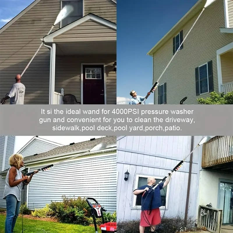 4000 PSI Telescoping High Pressure Power Washer Extension Wands For Gutter & Roof Drainage & Walls Cleaning | Stylish Home Essential That Transforms & Elevates Your Living Space