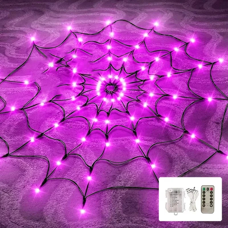 Halloween Spider Web Decoration with Lights | Some Decorations Are Just Décor — This One Becomes Part of Your Tradition